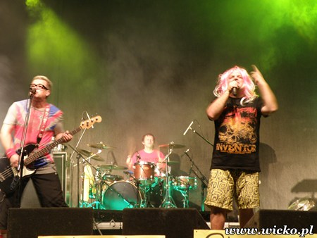 Fotografia z Dni Gminy Wicko 2010 przedstawiająca koncert zespołu Big Cyc.